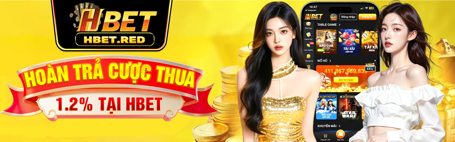 hbet hoàn trả cược thua 1,2%