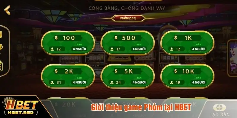 Giới thiệu game Phỏm tại HBET