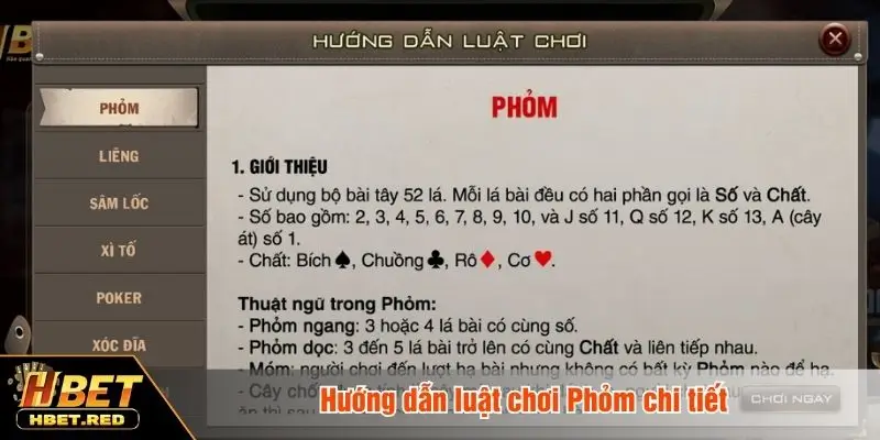 Hướng dẫn luật chơi chi tiết