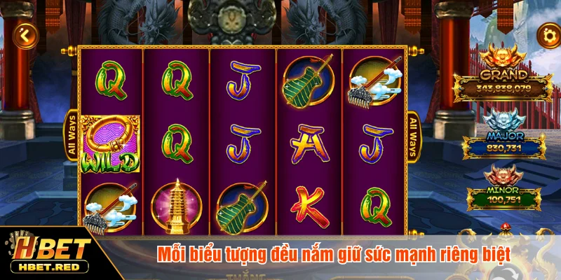 Tây Du Thần Khí - Game Nổ Hũ Hấp Dẫn Bậc Nhất Tại HBET Mỗi biểu tượng đều nắm giữ sức mạnh riêng biệt