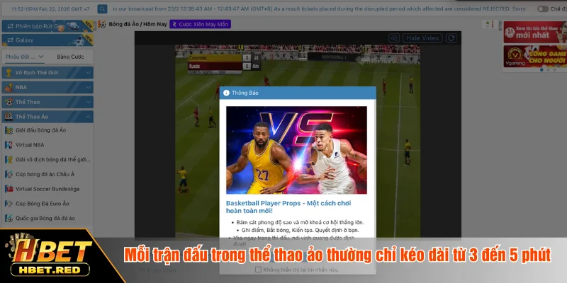 Mỗi trận đấu trong thể thao ảo thường chỉ kéo dài từ 3 đến 5 phút
