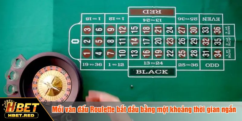 Mỗi ván đấu Roulette bắt đầu bằng một khoảng thời gian ngắn